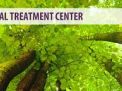 Treatment center grass and a banner